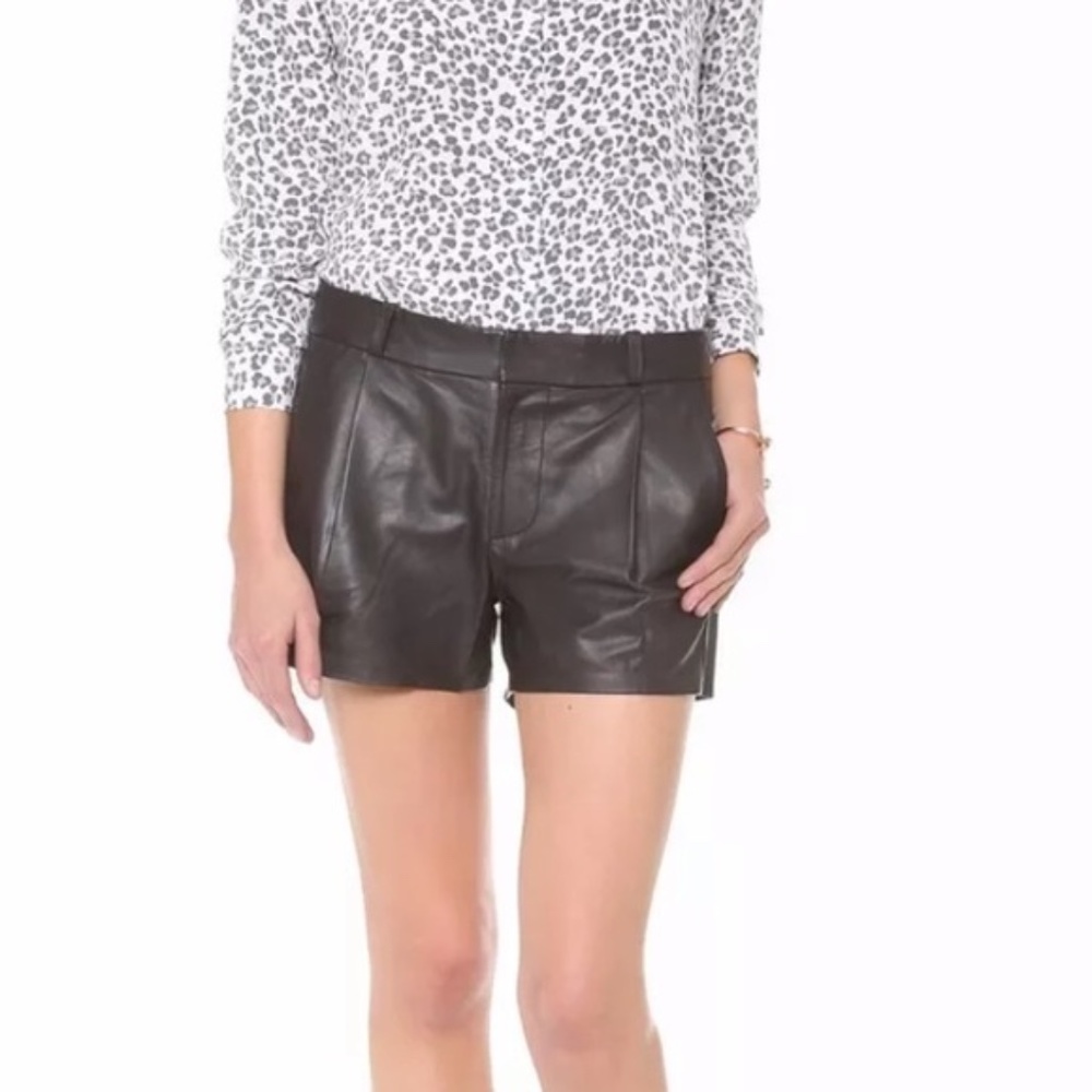 Joe's Jeans Tulip pleated leather shorts